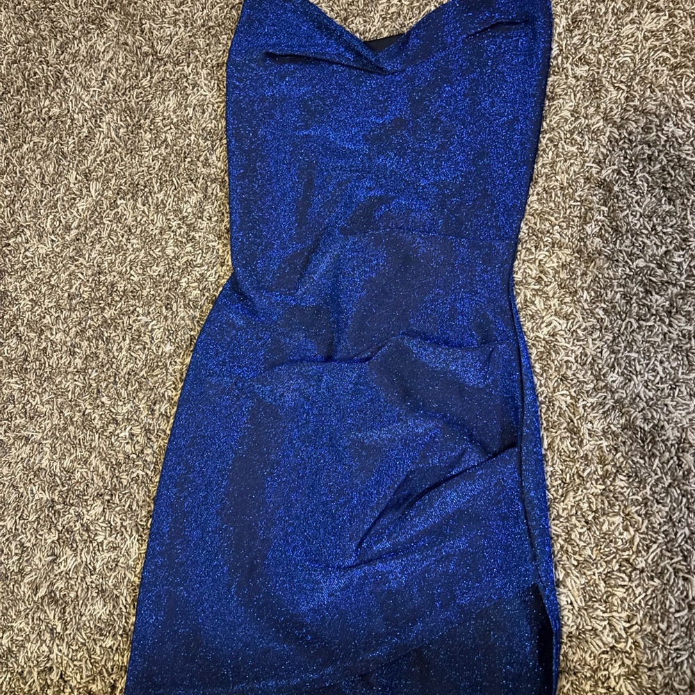 Elegant Blue Glitter Dress